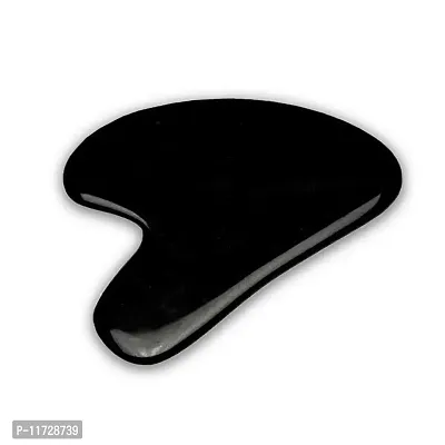 Techpro Black Gua Sha Stone Handcrafted Natural Himalayan Healing Stone Face Manual Massage Tool for Stress Relief and Anti-Aging Scraping Facial Massager for Acupuncture Trigger Point Therapy