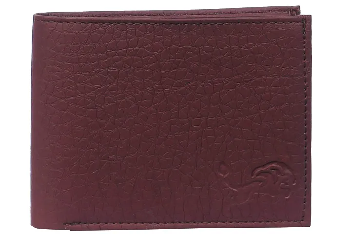 Men Brown Genuine Leather Wallet (8 Card Slots)