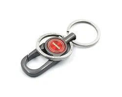 Techpro Antique Hook Locking Silver Metal Key Ring Key Chain for Bike Car Keychain Holder for Bikes Car Keychains & for Gift Color- Red-thumb4