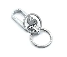 Techpro Antique Hook Locking Silver Metal Key Ring Key Chain for Bike Car Keychain Holder for Bikes Car Keychains & for Gift Silver M-8006-thumb3