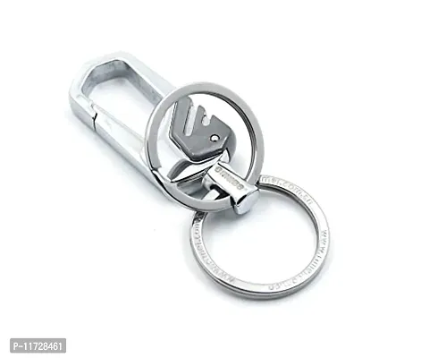 Techpro Antique Hook Locking Silver Metal Key Ring Key Chain for Bike Car Keychain Holder for Bikes Car Keychains & for Gift Silver M-8006-thumb4