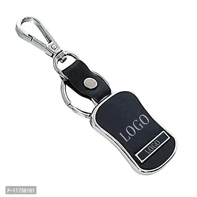 Techpro Leather Chrome Key Chain Key Ring Compatible with Yamaha Scooter & Bikes (Yamaha)-thumb2