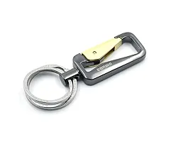 Techpro Antique Hook Locking Silver Metal Key Ring Key Chain for Bike Car Keychain Holder for Bikes Car Keychains & for Gift Black, Yellow M-80005-thumb2