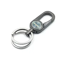 Techpro Antique Hook Locking Silver Metal Key Ring Key Chain for Bike Car Keychain Holder for Bikes Car Keychains & for Gift M1 Color- Dark Green-thumb2