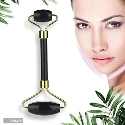 Techpro Double Sided Face Roller Natural Jade Facial Massager Massage Stone Beauty Tool for Face Neck Toning, Firming & Serum Application-thumb2