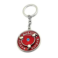 Techpro Naruto Anime Red Uchiha Sharingan Design Revolving Logo Key chain-thumb1