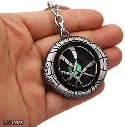 Techpro Avenger Super Hero Metal Key Chain Key Ring for Bike & Car (Dr Strange Silver Eye)-thumb3