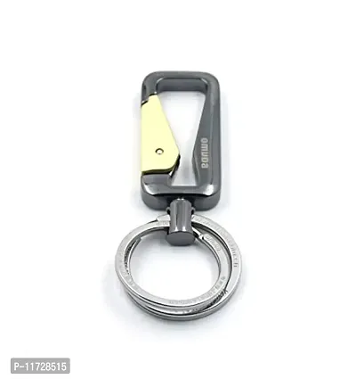 Techpro Antique Hook Locking Silver Metal Key Ring Key Chain for Bike Car Keychain Holder for Bikes Car Keychains & for Gift Black, Yellow M-80005-thumb0