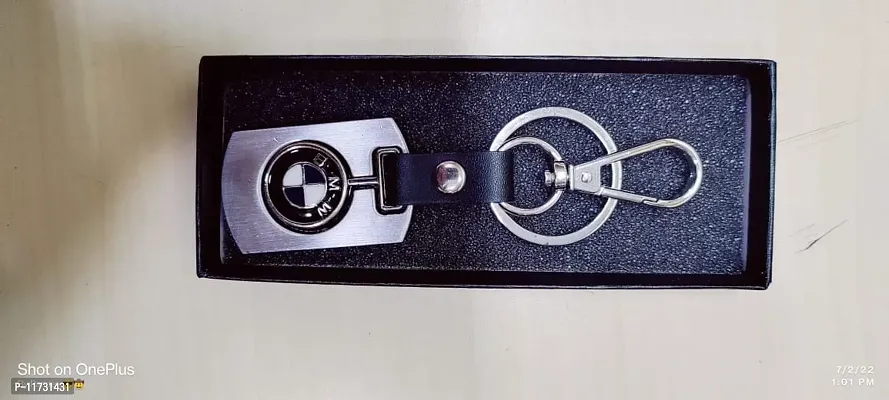 Tagnation Key Chain for Yamaha Car Bike Black Leather Keychain Key Ring with Hook (Yamaha)