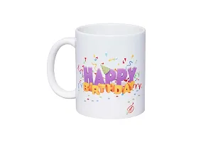 Alexus Happy Birthday Ceramic Coffee Mug Slogan Quote Printed Ceramic Coffee & Tea Mug, Cup Best Gifts for Wedding/Anniversary/Couple/Marriage/Birthday/Return Gift -(350 ML) - White-thumb1