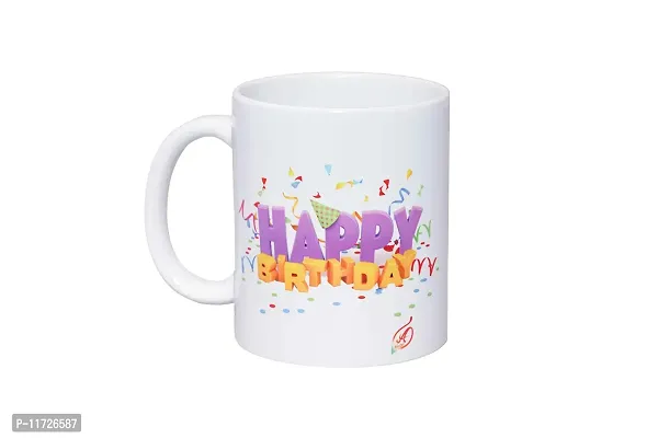 Alexus Happy Birthday Ceramic Coffee Mug Slogan Quote Printed Ceramic Coffee & Tea Mug, Cup Best Gifts for Wedding/Anniversary/Couple/Marriage/Birthday/Return Gift -(350 ML) - White-thumb2