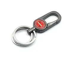 Techpro Antique Hook Locking Silver Metal Key Ring Key Chain for Bike Car Keychain Holder for Bikes Car Keychains & for Gift Color- Red-thumb2