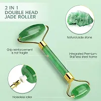 Techpro Natural Jade Double Sided Face Roller & Gua Sha Scraping Facial Massager Massage Stone Beauty Tool for Face Neck Toning, Firming & Serum Application-thumb3