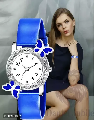 Stylish Royal Blue PU Analog Watches For Women
