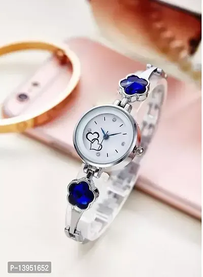 Stylish Blue Stainless Steel Analog Watches For Women