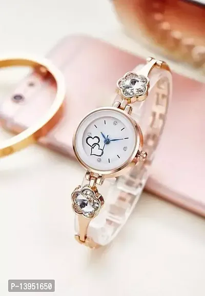 Stylish Golden Stainless Steel Analog Watches For Women