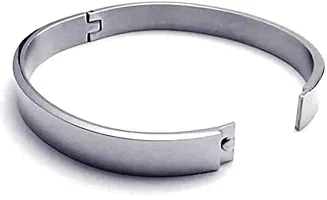SONI DESIGNS Brass  Stainless Steel Kada Bracelet for Boys (White)-thumb2