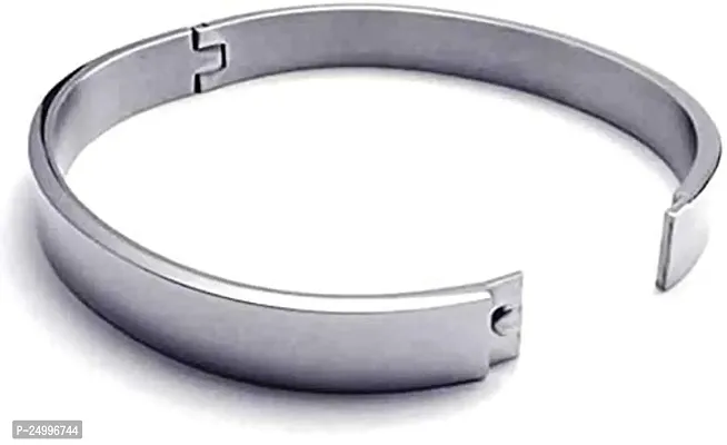 SONI DESIGNS Brass  Stainless Steel Kada Bracelet for Boys (White)-thumb3