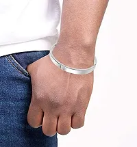 SONI DESIGNS Brass  Stainless Steel Kada Bracelet for Boys (White)-thumb3