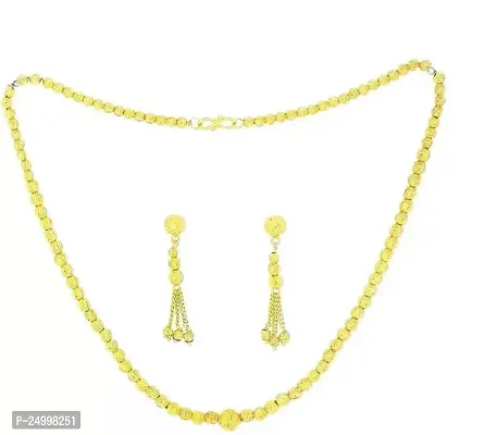 SONI DESIGNS Traditional, Gold Plated, Necklace, Golden Hook Chain with Earrings for Women (Golden Dokiya No.20)