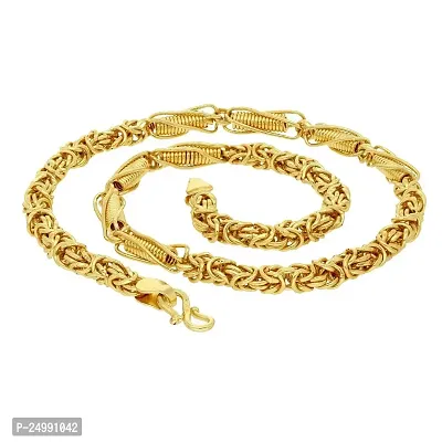 SONI DESIGNS Sparkling Gold Plated Byzantine Chain for Men (C82292)