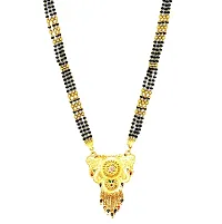 Mangalsutra for women mangalsutra jewellery's latest new design golden stylish traditional set one Gram Gold Meenakari Long Mangalsutra Tanmaniya nallapusalu Black Beads Mangal For Women Latest Design-thumb1