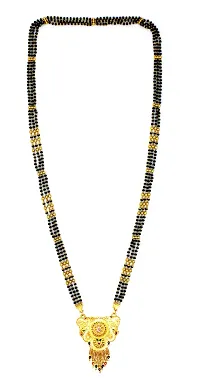 Mangalsutra for women mangalsutra jewellery's latest new design golden stylish traditional set one Gram Gold Meenakari Long Mangalsutra Tanmaniya nallapusalu Black Beads Mangal For Women Latest Design-thumb2