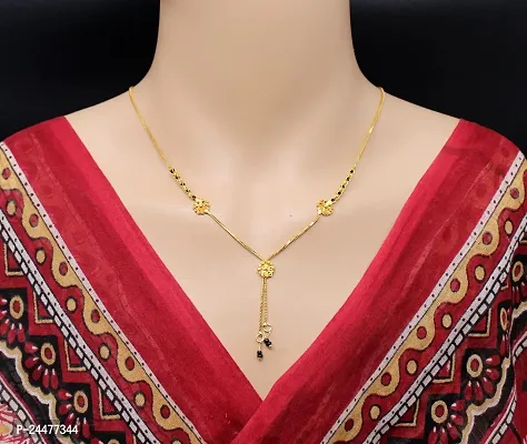 Soni Designs Gold Plated 18-inch short Mangalsutra for Women-thumb0