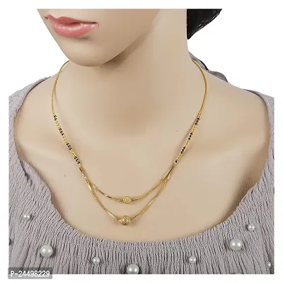 Soni Designs Gold Plated 18-inch short Mangalsutra for Women-thumb4