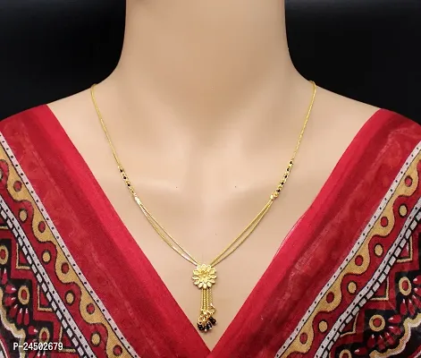 Soni Designs Gold Plated 18-inch short Mangalsutra for Women