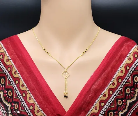 Soni Designs Gold Plated 18-inch short Mangalsutra for Women