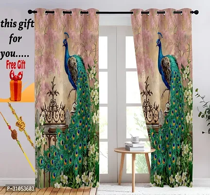 Stylish Multicoloured Cotton Door Curtain With Free Rakhi