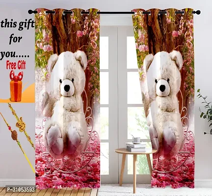 Stylish Multicoloured Cotton Door Curtain With Free Rakhi-thumb0