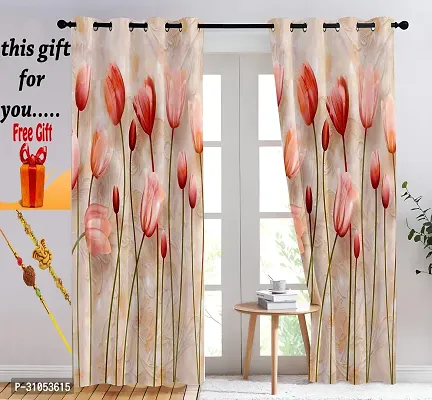 Stylish Multicoloured Cotton Door Curtain With Free Rakhi-thumb0