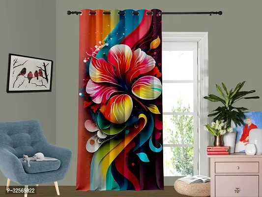 Stylish Multicoloured Cotton Printed Door Curtain