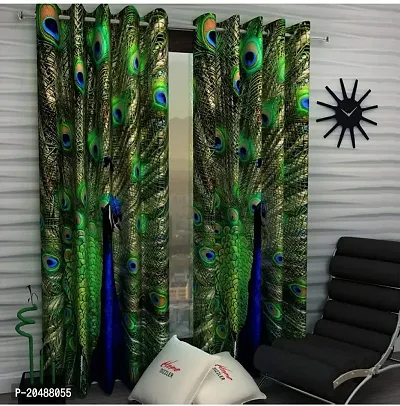 BAHURJA TEXTILE Heavy Long Crush 3D PRINTED Design Door Curtain 7FEET PACK OF 1