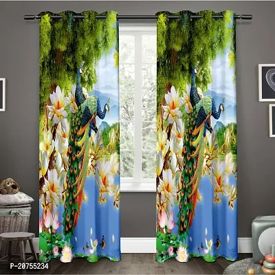 BAHURJA TEXTILE Heavy Long Crush 3D PRINTED Design Door Curtain 7FEET PACK OF 1-thumb0