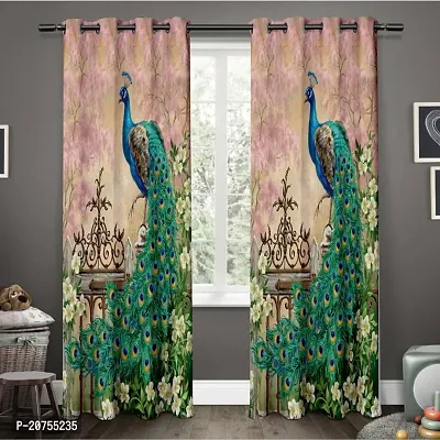 BAHURJA TEXTILE Heavy Long Crush 3D PRINTED Design Door Curtain 7FEET PACK OF 1