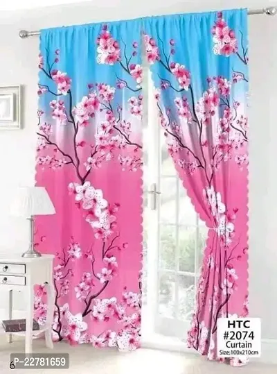 Classic Polycotton Printed Door Curtain, Pack of 1-thumb0