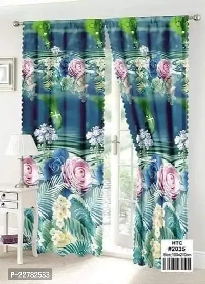 Classic Polycotton Printed Door Curtain, Pack of 1-thumb0