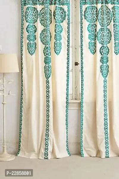 100% Cotton, Room Darkening Curtains with 3D PRINTED for Door CURTAIN 7FEET-thumb0