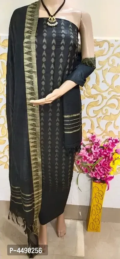 Latest Attractive Soft Silk Dress Material with Dupatta-thumb0