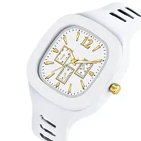 Stylish White Rubber Analog Watches For Men-thumb1