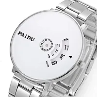 Stylish Silver Metal Analog Watches For Men-thumb1