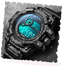 Stylish Black Rubber Digital Watches For Men-thumb1