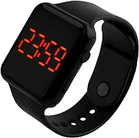 Stylish Black Plastic Digital Watches For Women-thumb1