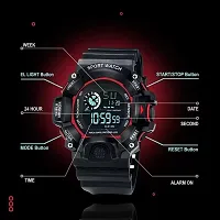 Stylish Black Rubber Digital Watches For Men-thumb2