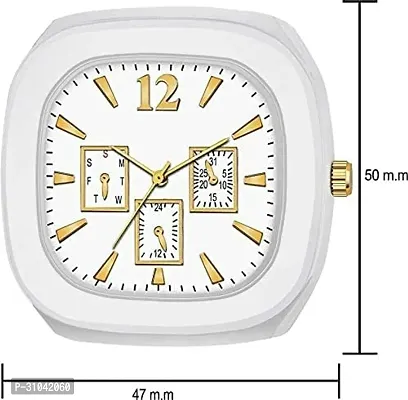 Stylish White Rubber Analog Watches For Men-thumb3