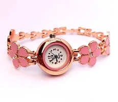 Stylish Pink Brass Analog Watches For Women-thumb1