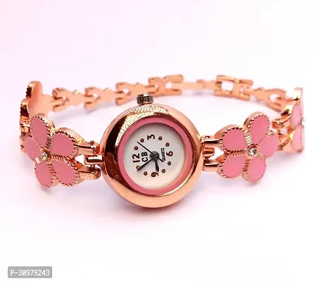 Stylish Pink Brass Analog Watches For Women-thumb2